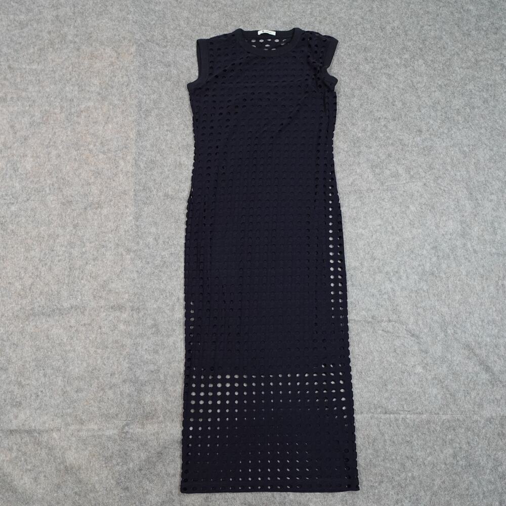 Alexander Wang Dress Women XS/S Fitted Tank Midi Sheath Cut Out Navy Stretch